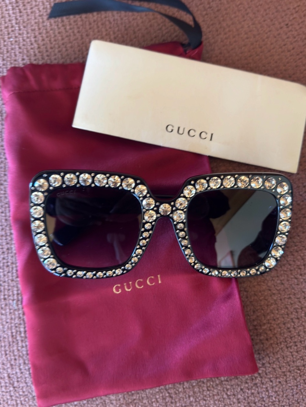 Gucci rhinestone studded glasses